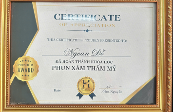 Ngoan Đỗ – Vinh danh với chứng nhận phun xăm thẩm mỹ đẳng cấp tại Học viện Hoa Nguyễn